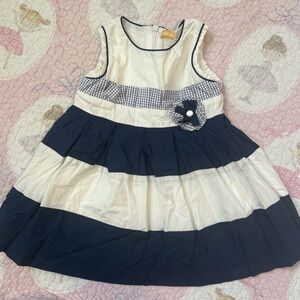 chic Navy and Cream Kids Dress